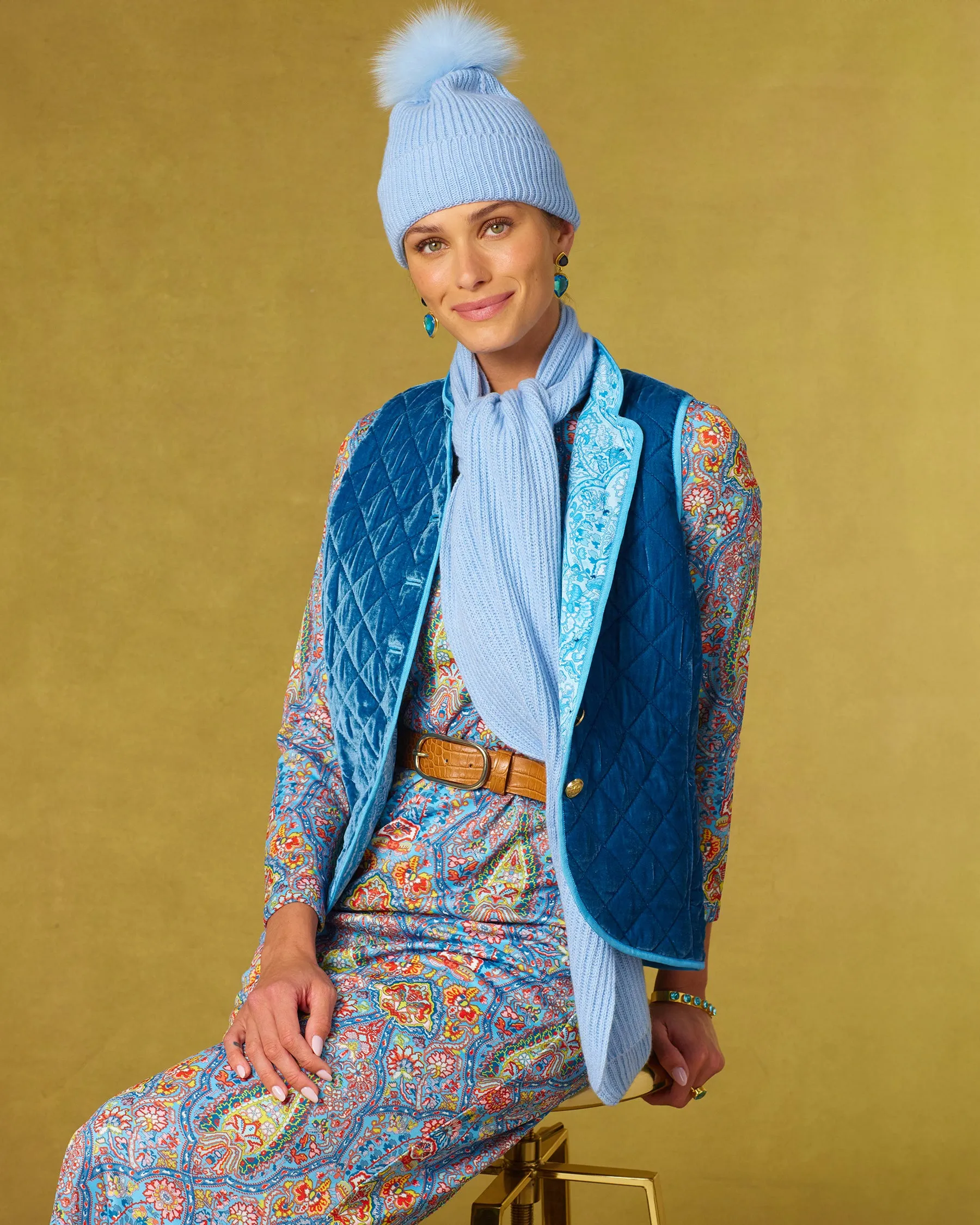 Italian Crafted-Ella Scarf in Powder Blue