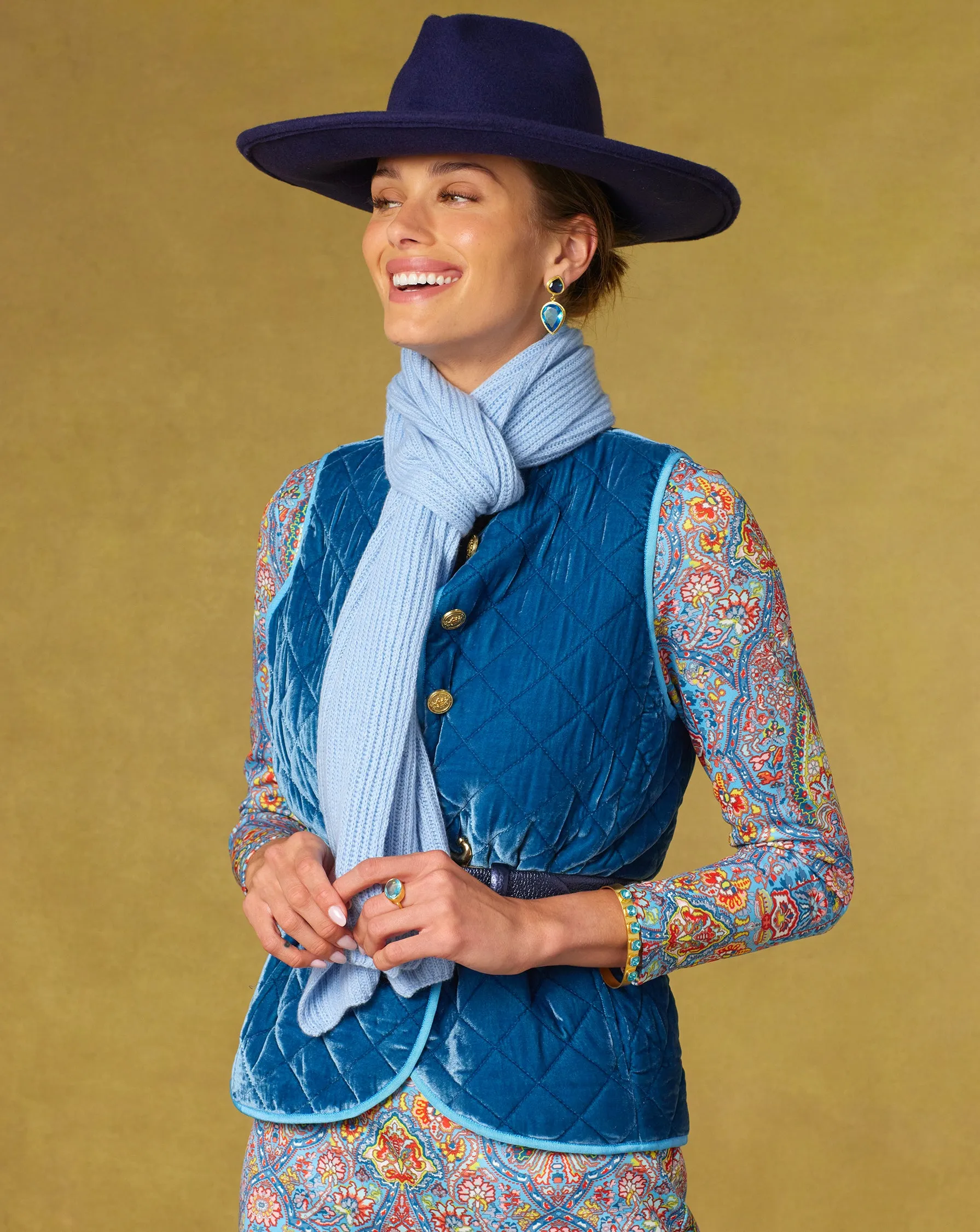 Italian Crafted-Ella Scarf in Powder Blue