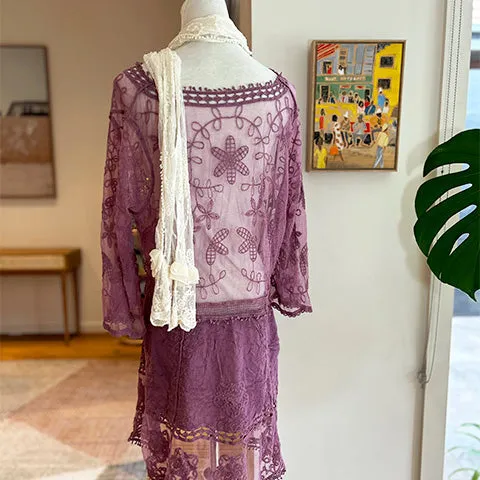 Joni Embroidered Purple Mini