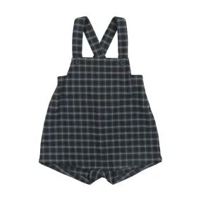 Kin  Kin Plaid Overall- Navy