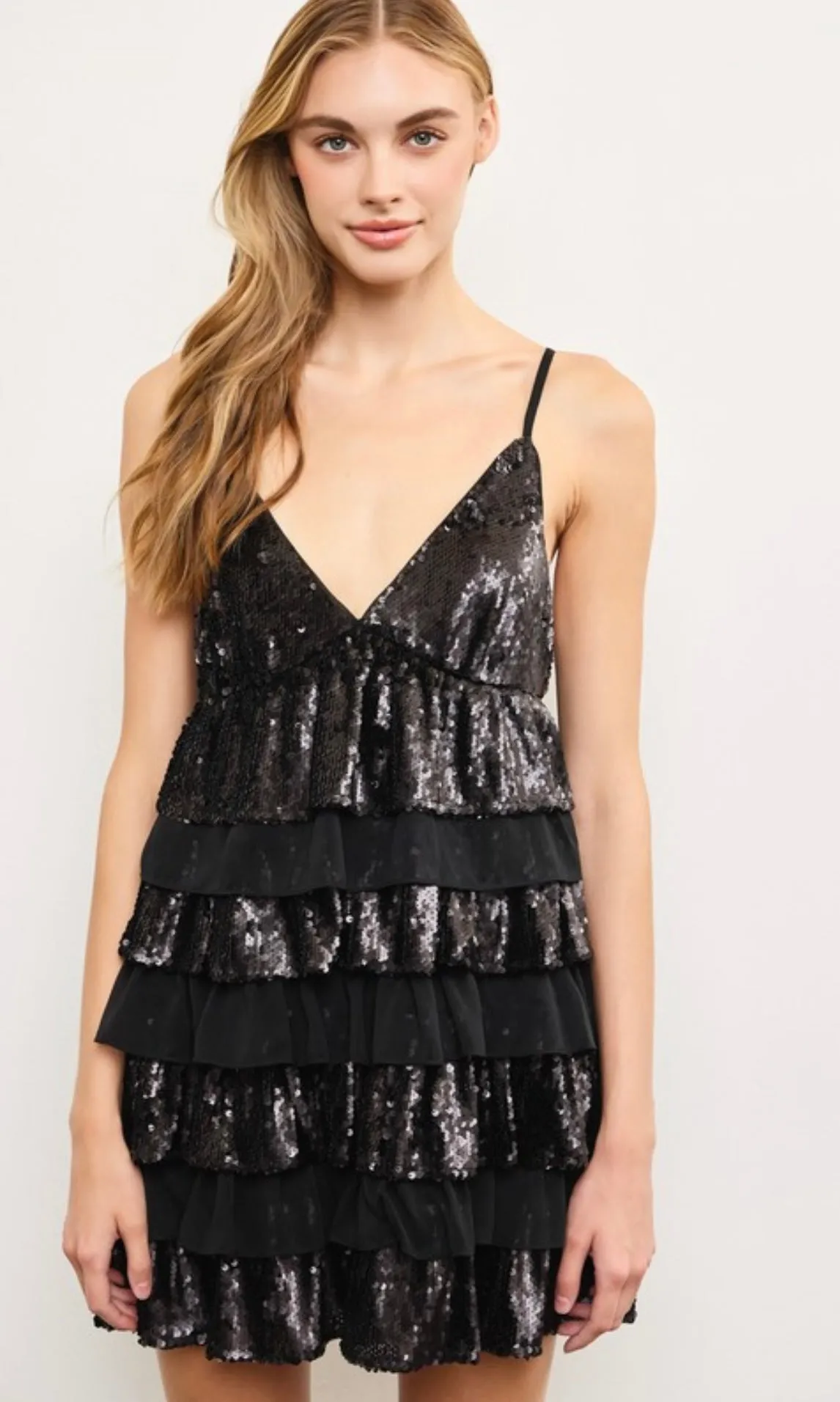Layers Sequins Mini Dress