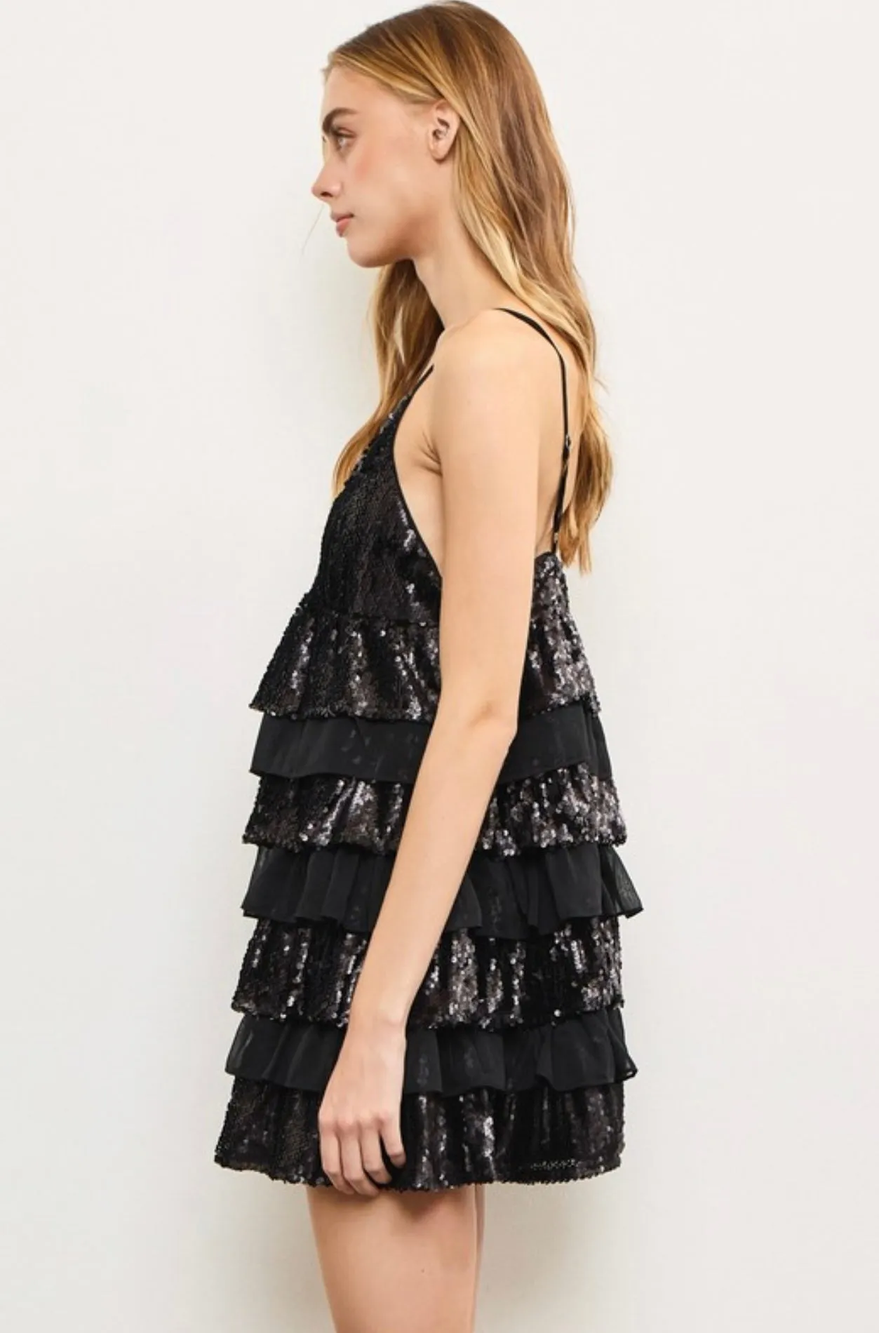 Layers Sequins Mini Dress