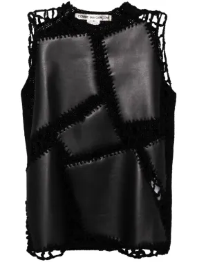 Leather Patches Knit Top