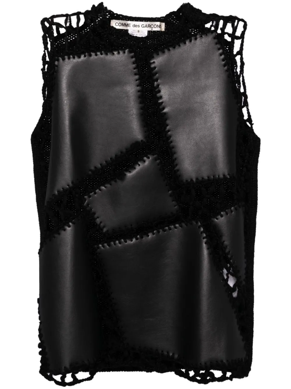 Leather Patches Knit Top