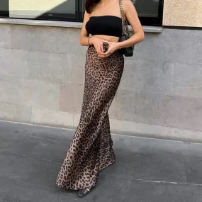 Leopard Print Chic High Waist Skirt