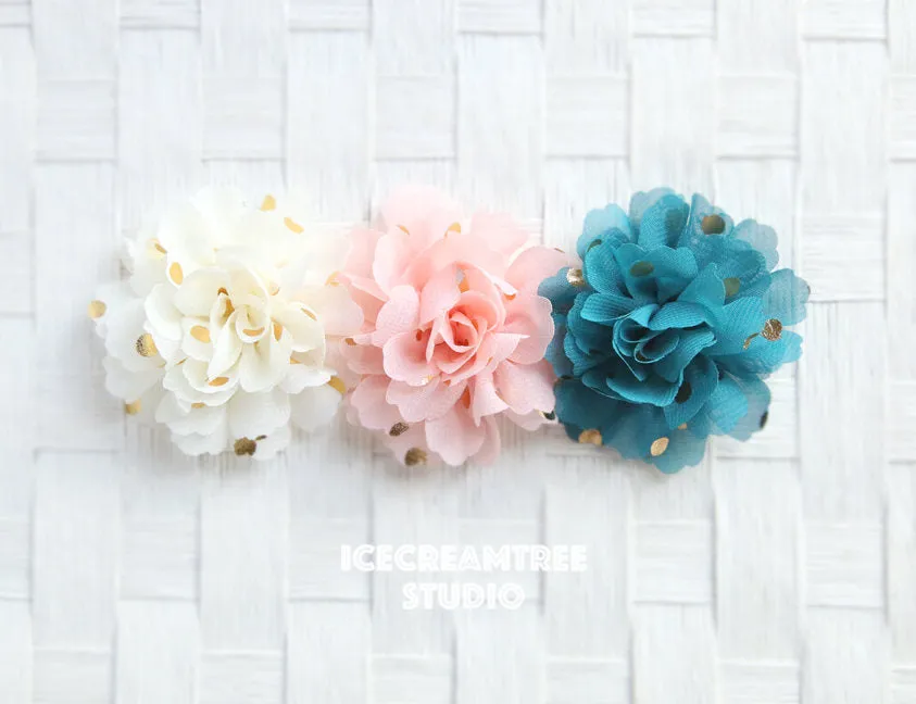 Little Red Gold Dot Bloom Collar Slide On - Small Flower Collar Accessory