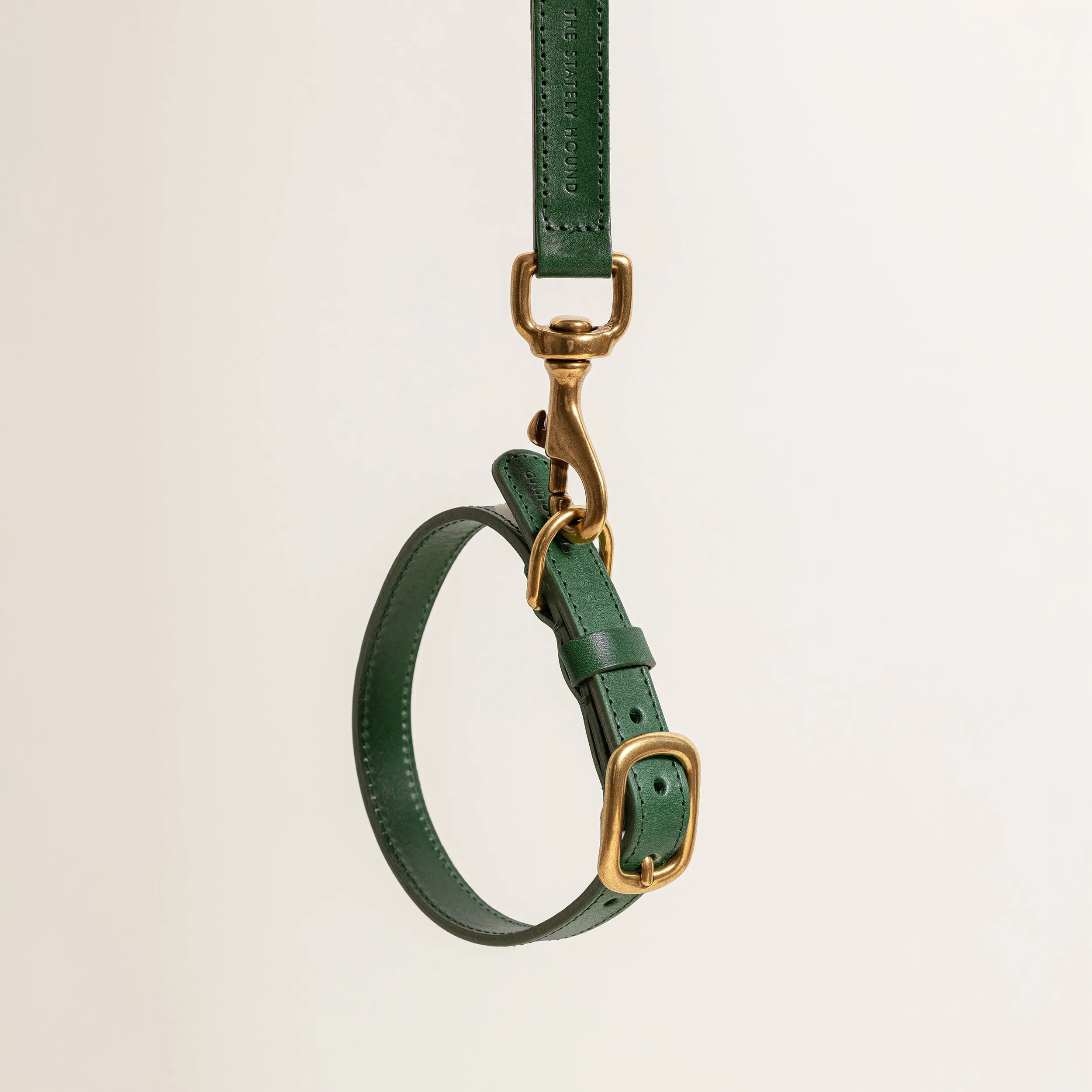 Luxury Emerald Green Leather Dog Collar – Soft & Durable