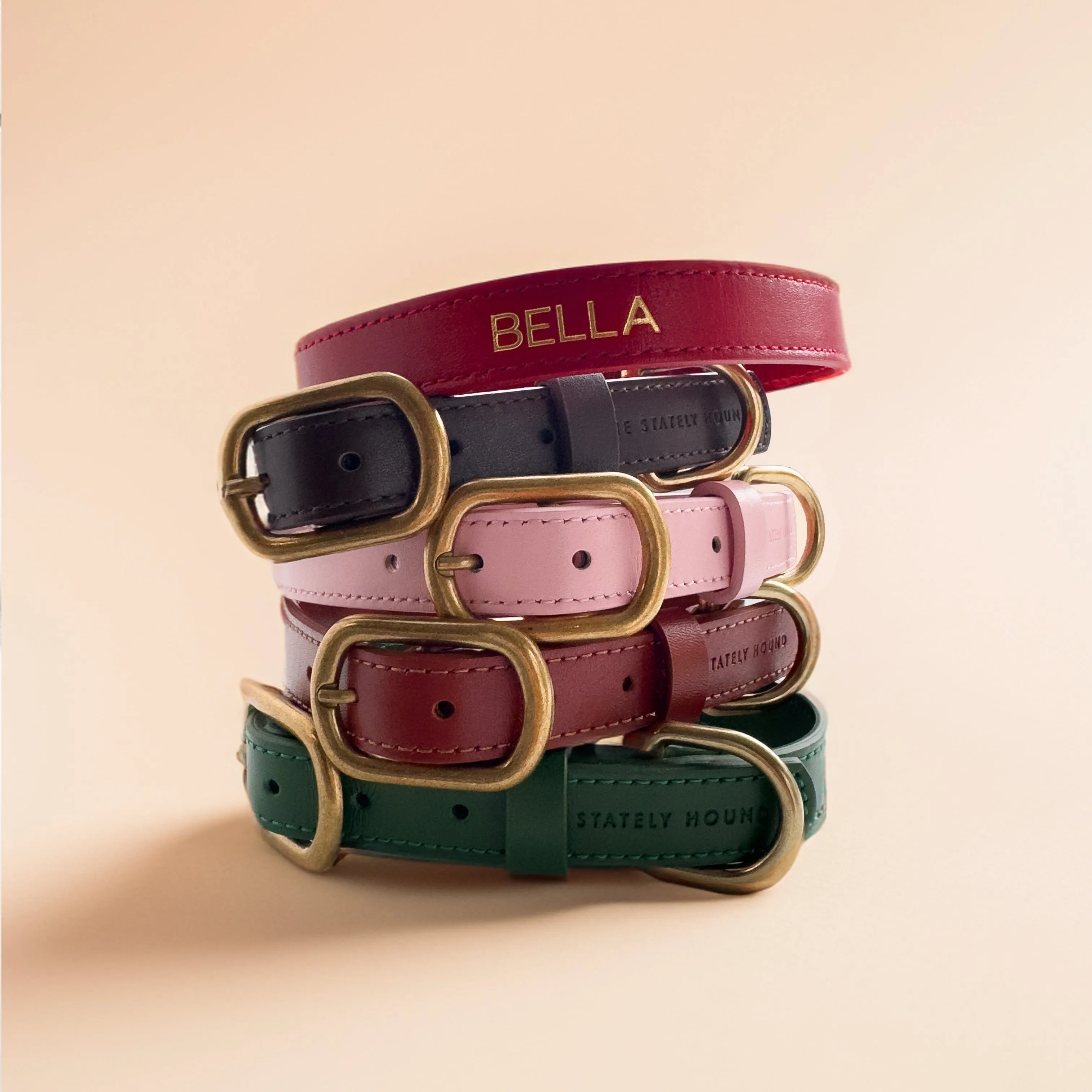 Luxury Emerald Green Leather Dog Collar – Soft & Durable