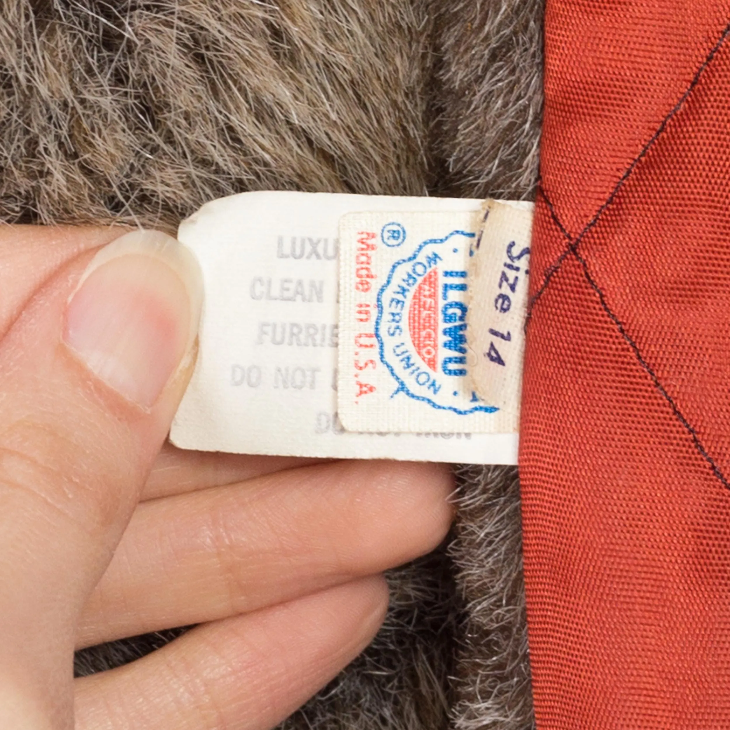 Medium 70s Mauve Hooded Faux Fur Trim Coat