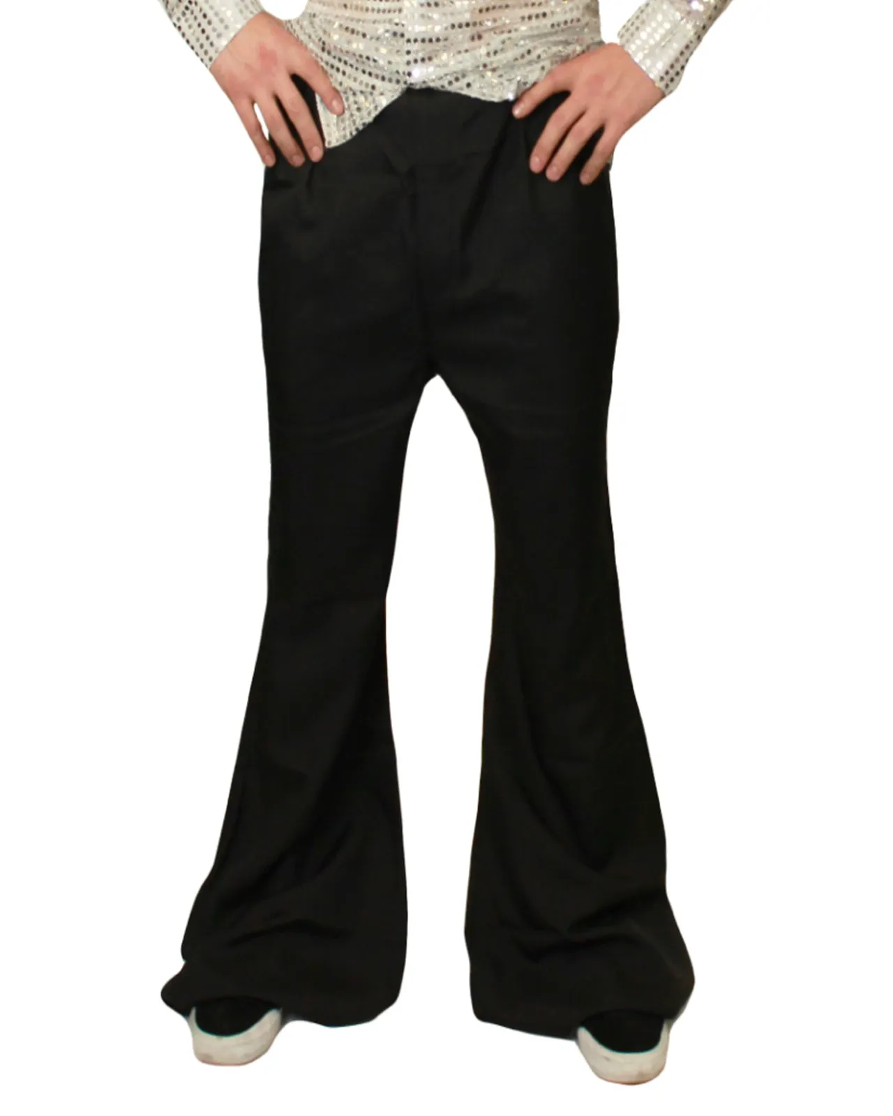Mens Black Flared Disco Pants