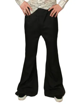 Mens Black Flared Disco Pants