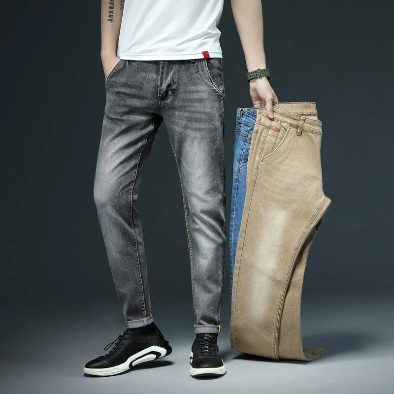 Men's Denim Skinny Pants Color Slim Fit