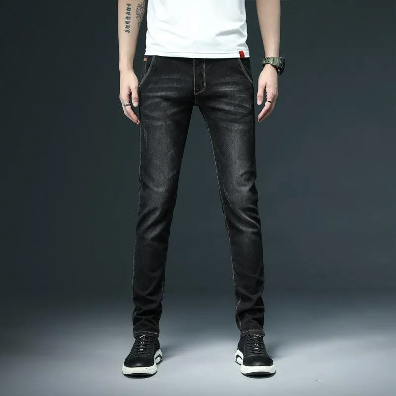 Men's Denim Skinny Pants Color Slim Fit