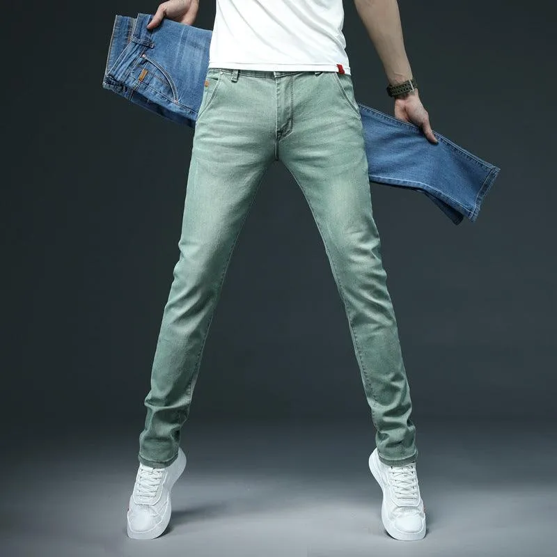 Men's Denim Skinny Pants Color Slim Fit