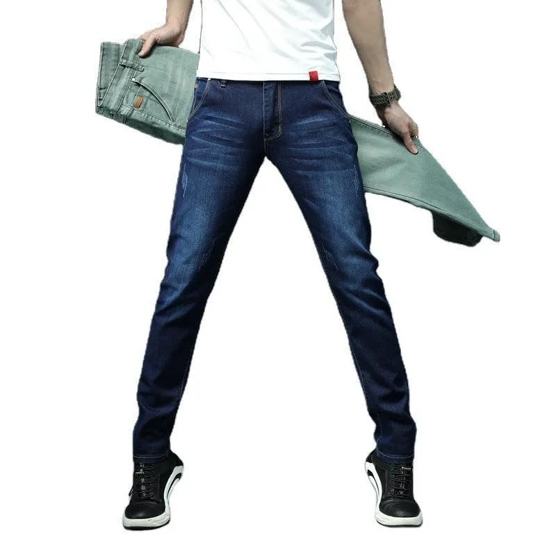 Men's Denim Skinny Pants Color Slim Fit