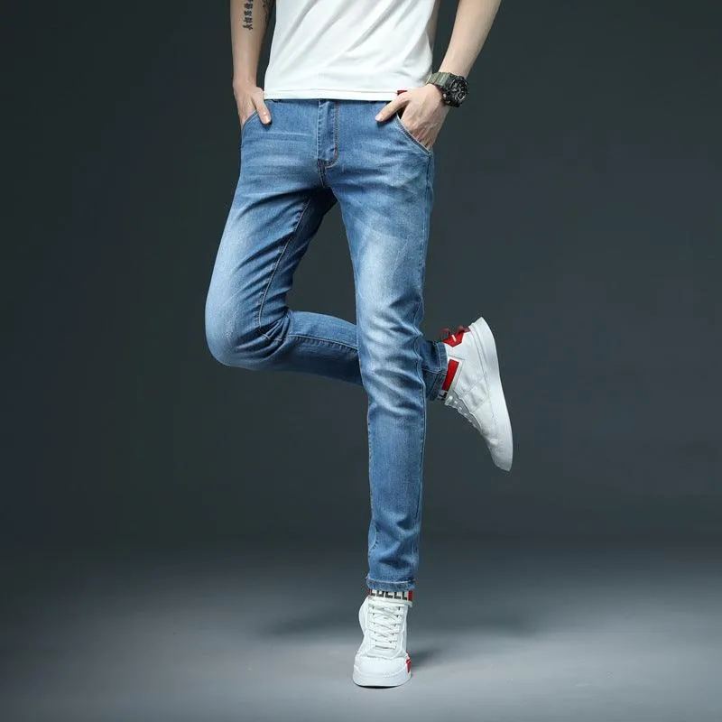 Men's Denim Skinny Pants Color Slim Fit