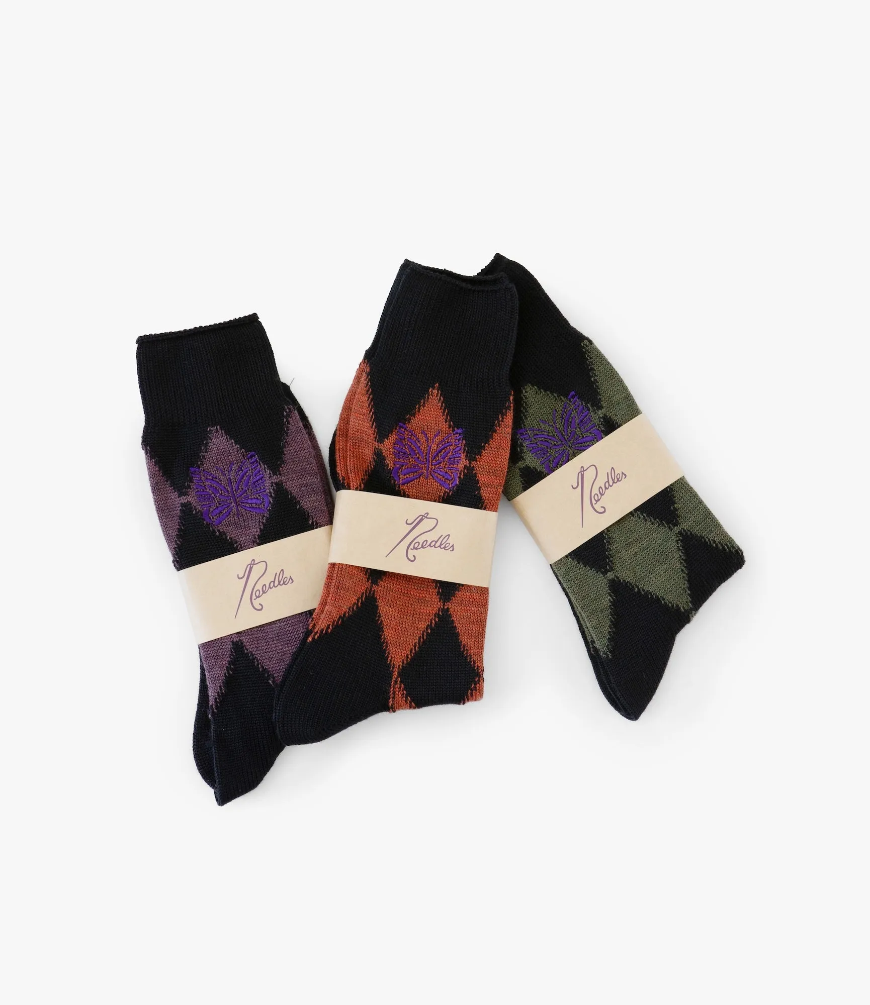 Merino Wool Argyle Jacquard Socks