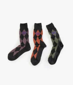 Merino Wool Argyle Jacquard Socks