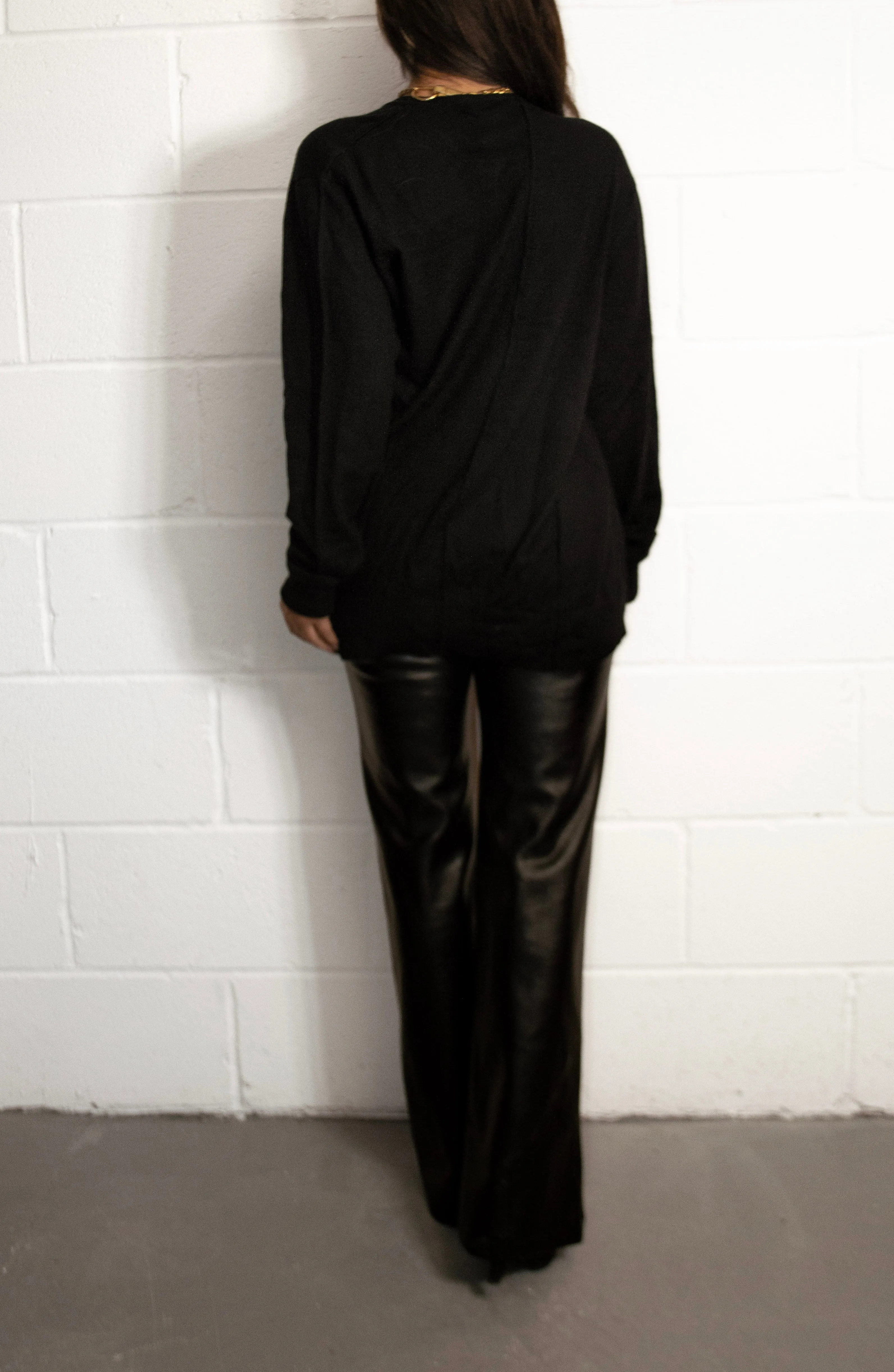 Merino Wool Drape Jumper - Black