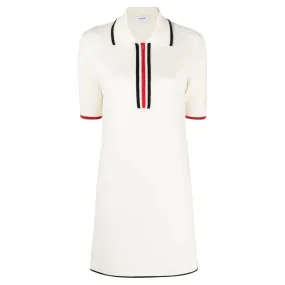 Merino Wool Milano Stitch Zip Up Polo Dress