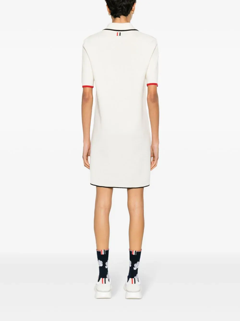 Merino Wool Milano Stitch Zip Up Polo Dress