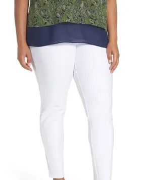 Michael Kors Women's  Stretch Twill Leggings white  0X | White