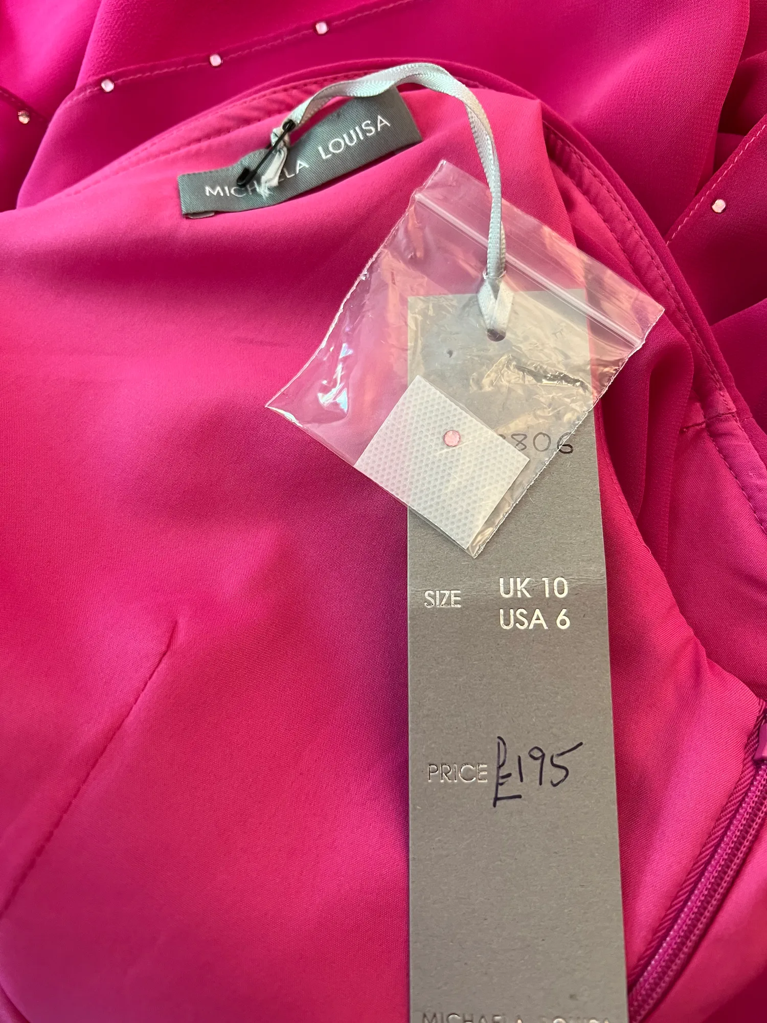 Michaela Louisa Hot Pink Chiffon Layered Dress UK 10 US 6 EU 38 BNWT RRP £195