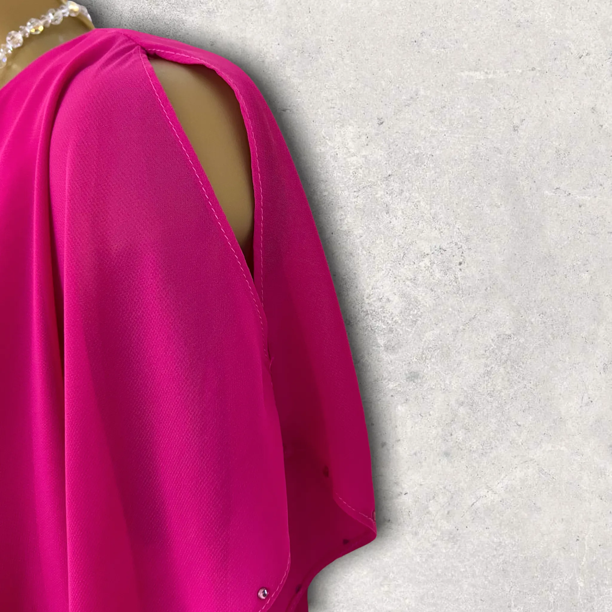 Michaela Louisa Hot Pink Chiffon Layered Dress UK 10 US 6 EU 38 BNWT RRP £195
