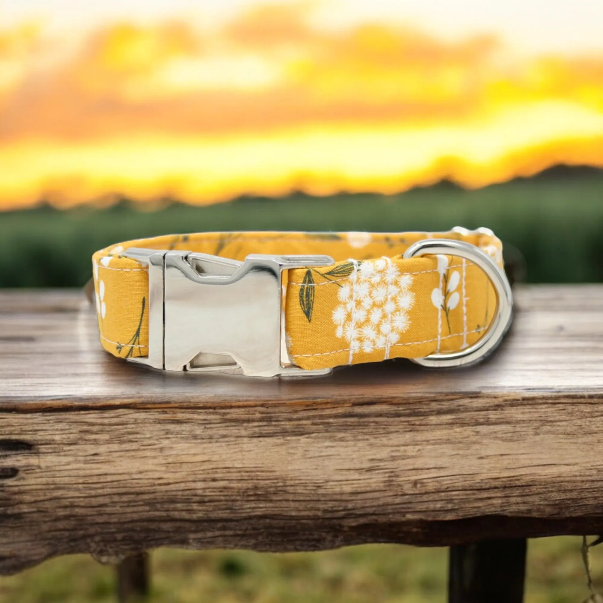 Mustard Floral | Collar and Leash Set