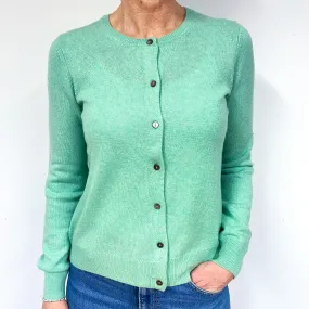 New Hellebore Green Crew Neck Cashmere Cardigan Medium