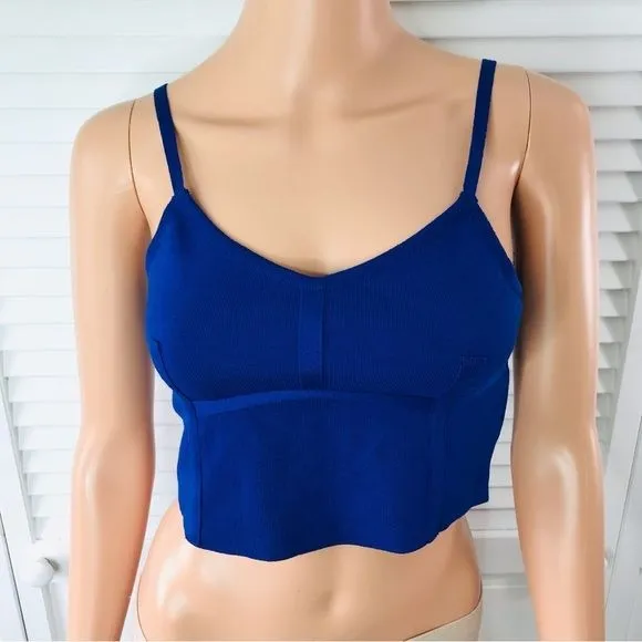 *NEW* NOCTURNE Saxe Royal Blue Knitted Crop Top Size Medium