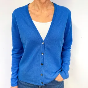 New Tanzanite Blue Cashmere V-Neck Cardigan Medium