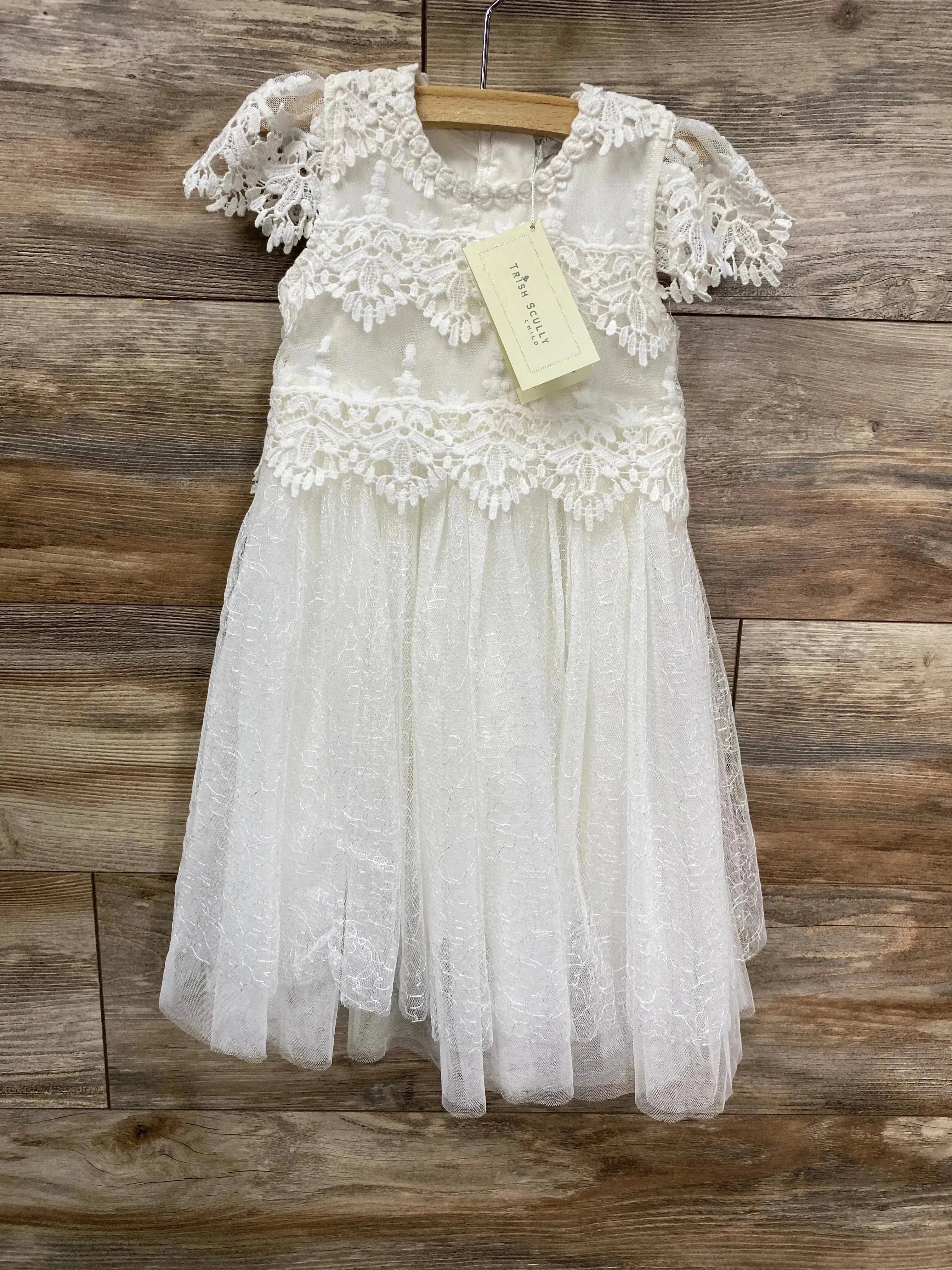 NEW Trish Scully White Lace Dress sz 4T