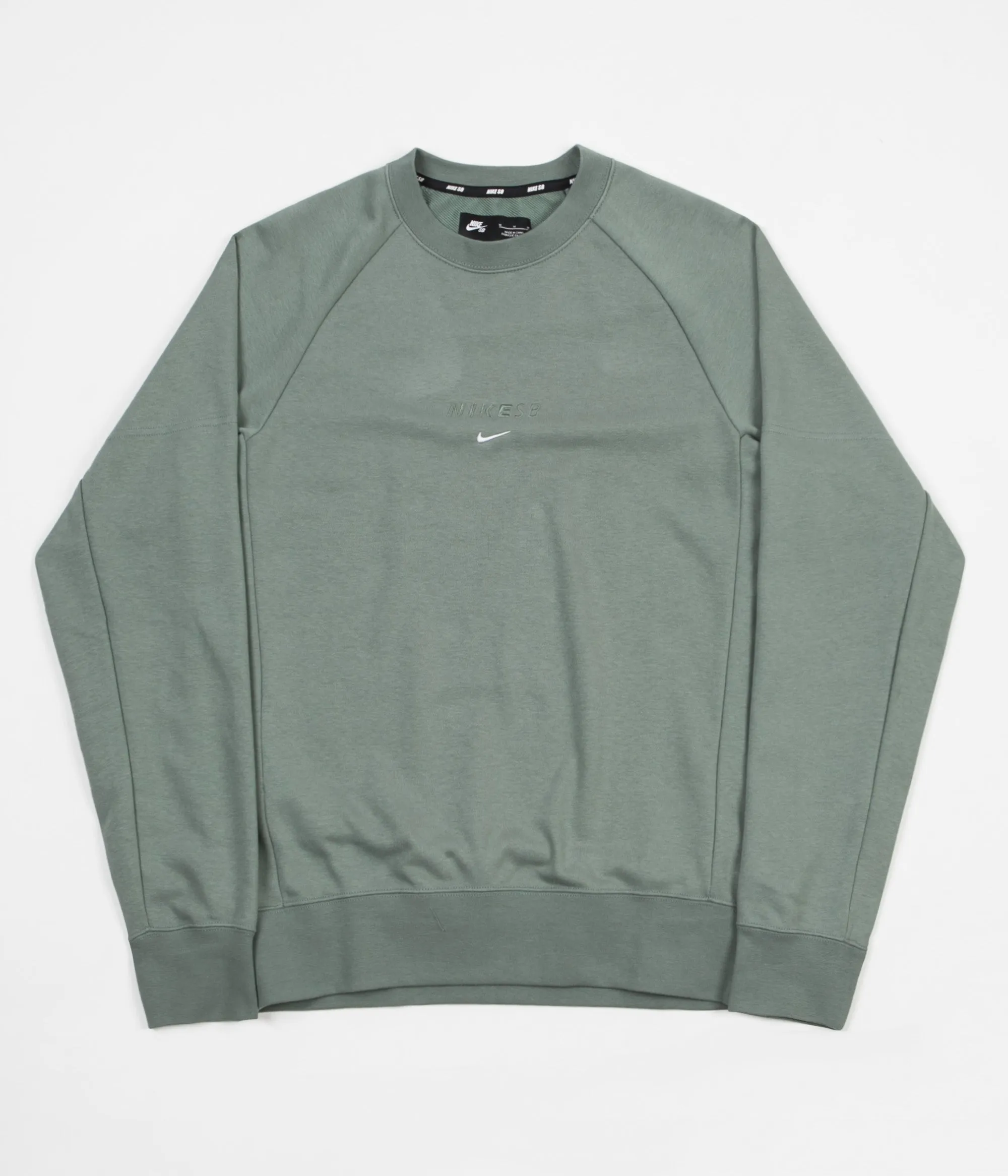 Nike SB Dry Everett Crewneck Sweatshirt - Clay Green / White