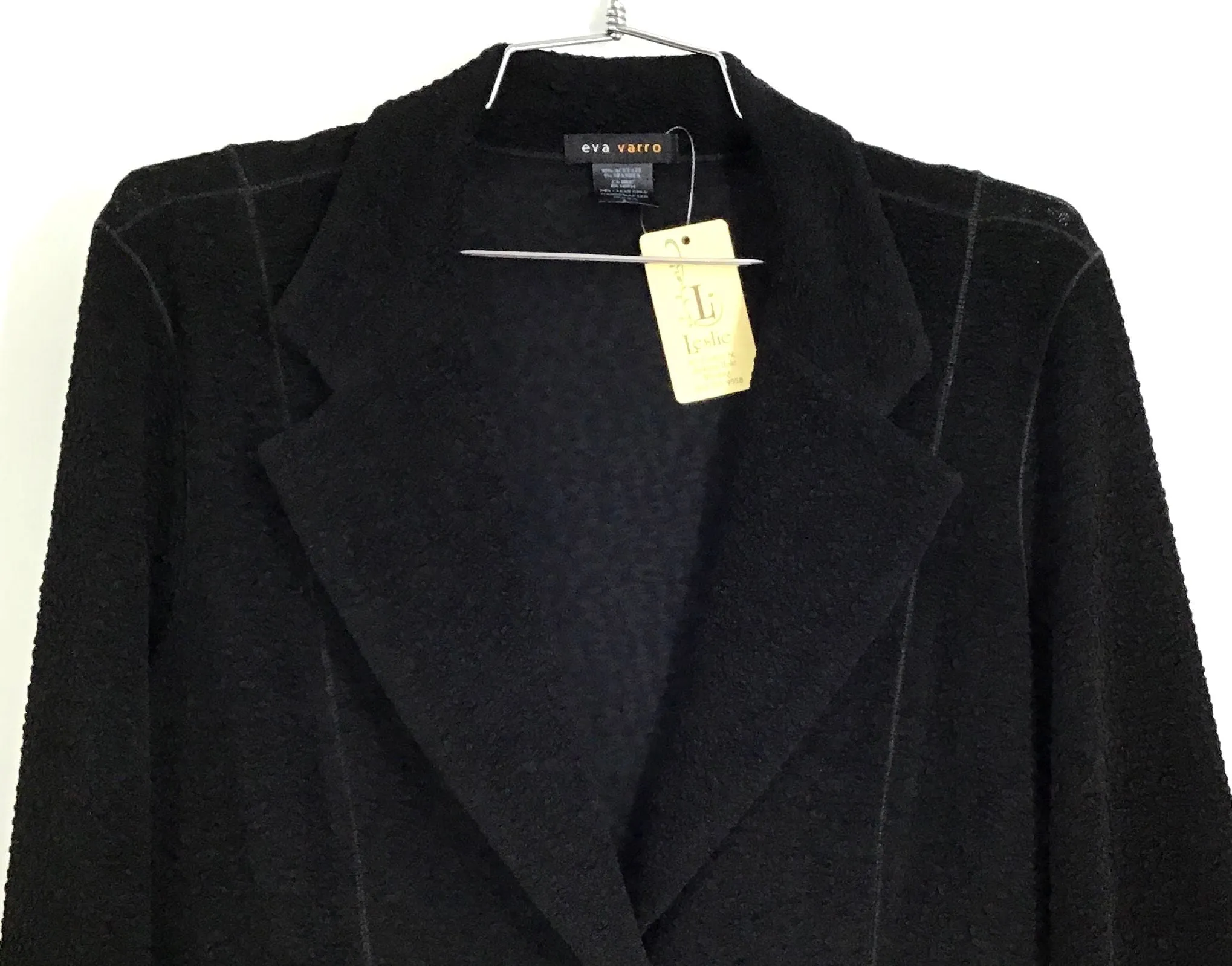 NWT Vintage Eva Varro Women's Black Overcoat - Size L