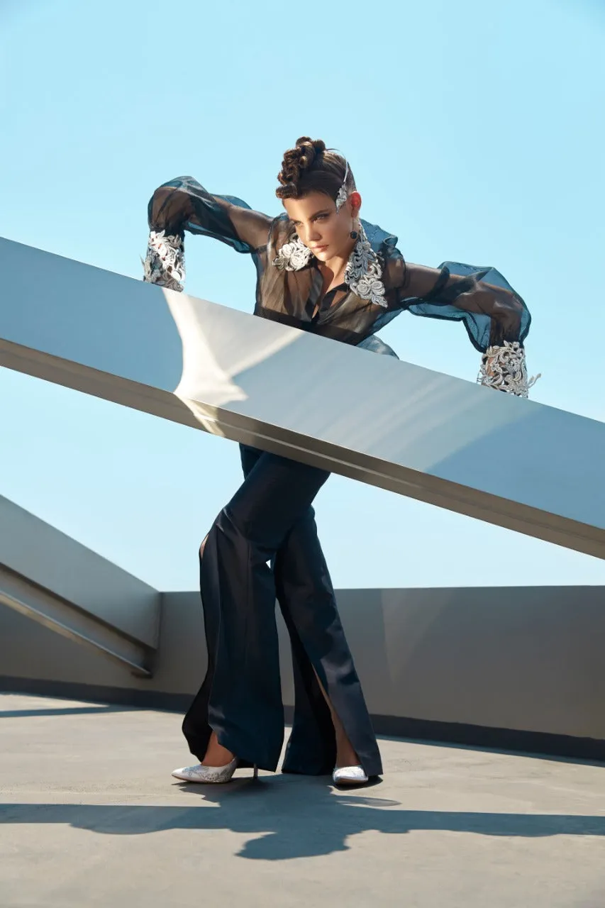 Organza Shirt With Palazzo