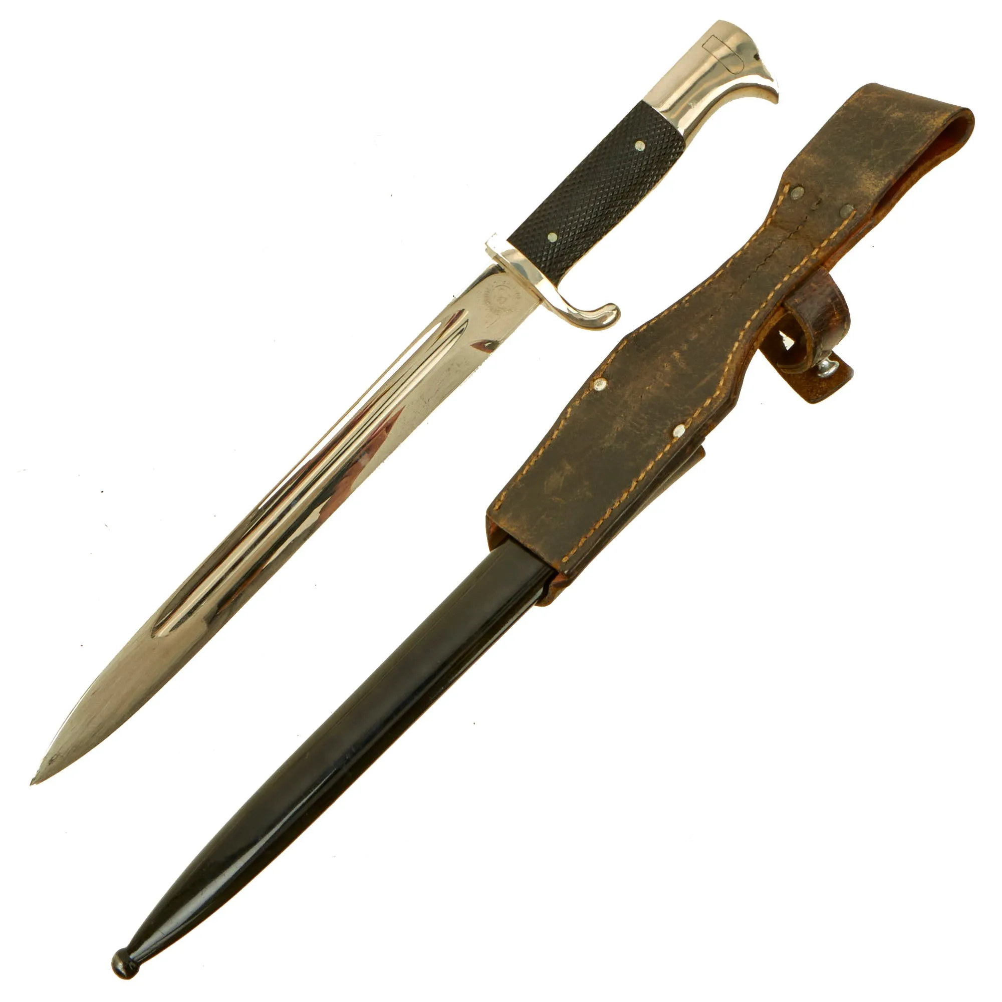 Original German WWII Heer Long 98k Dress Bayonet by Paul Seilheimer with Scabbard & Frog