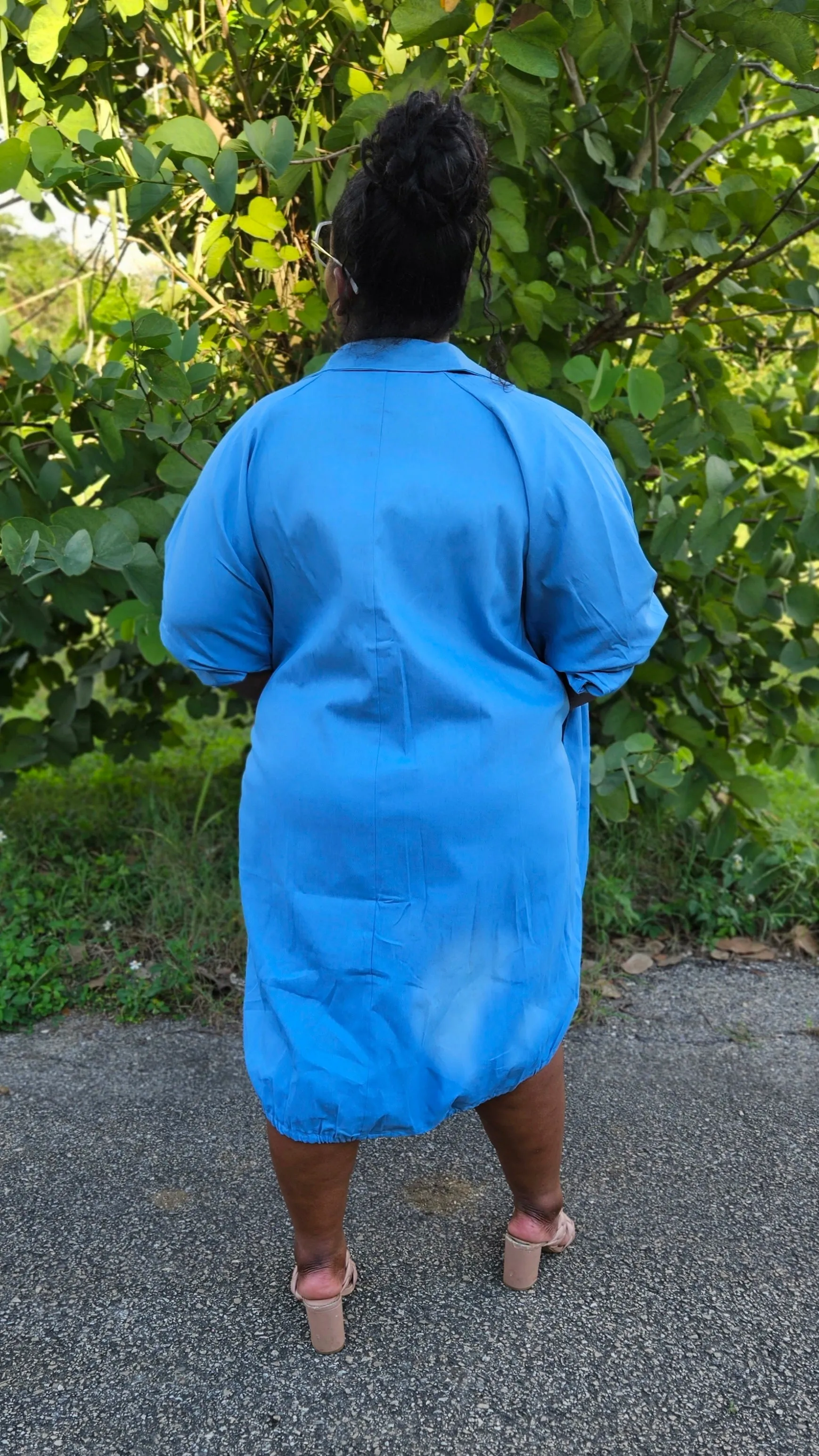 Oversized Jolly Shirt Dress || Light Denim