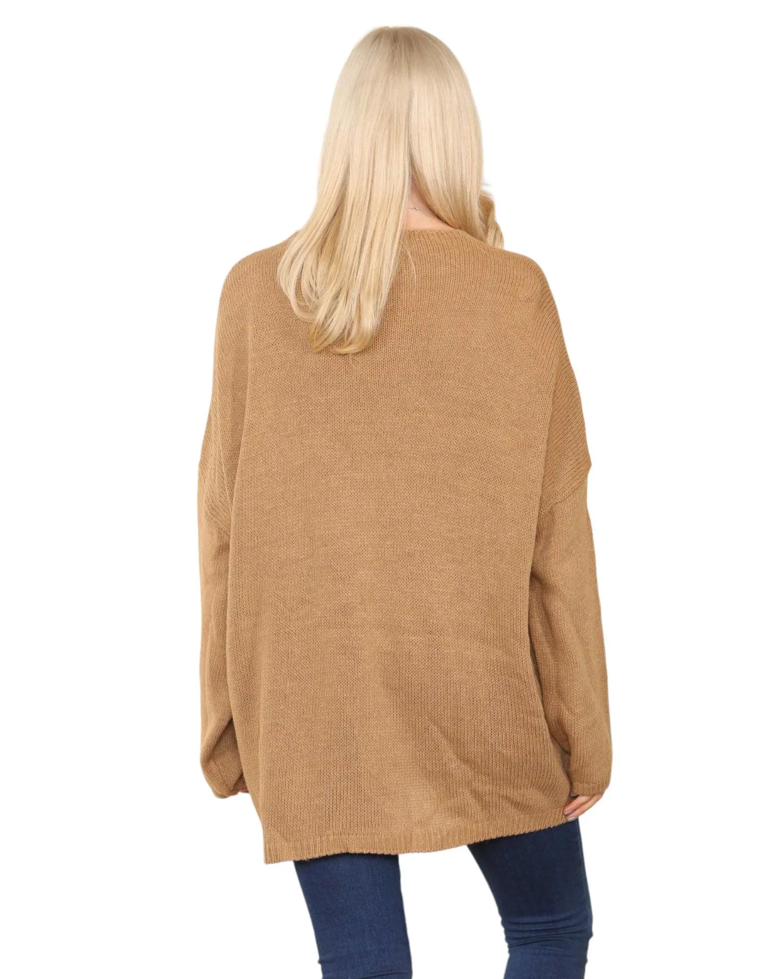 Oversized  Long Sleeve Floral Print  Knitted Jumper Top