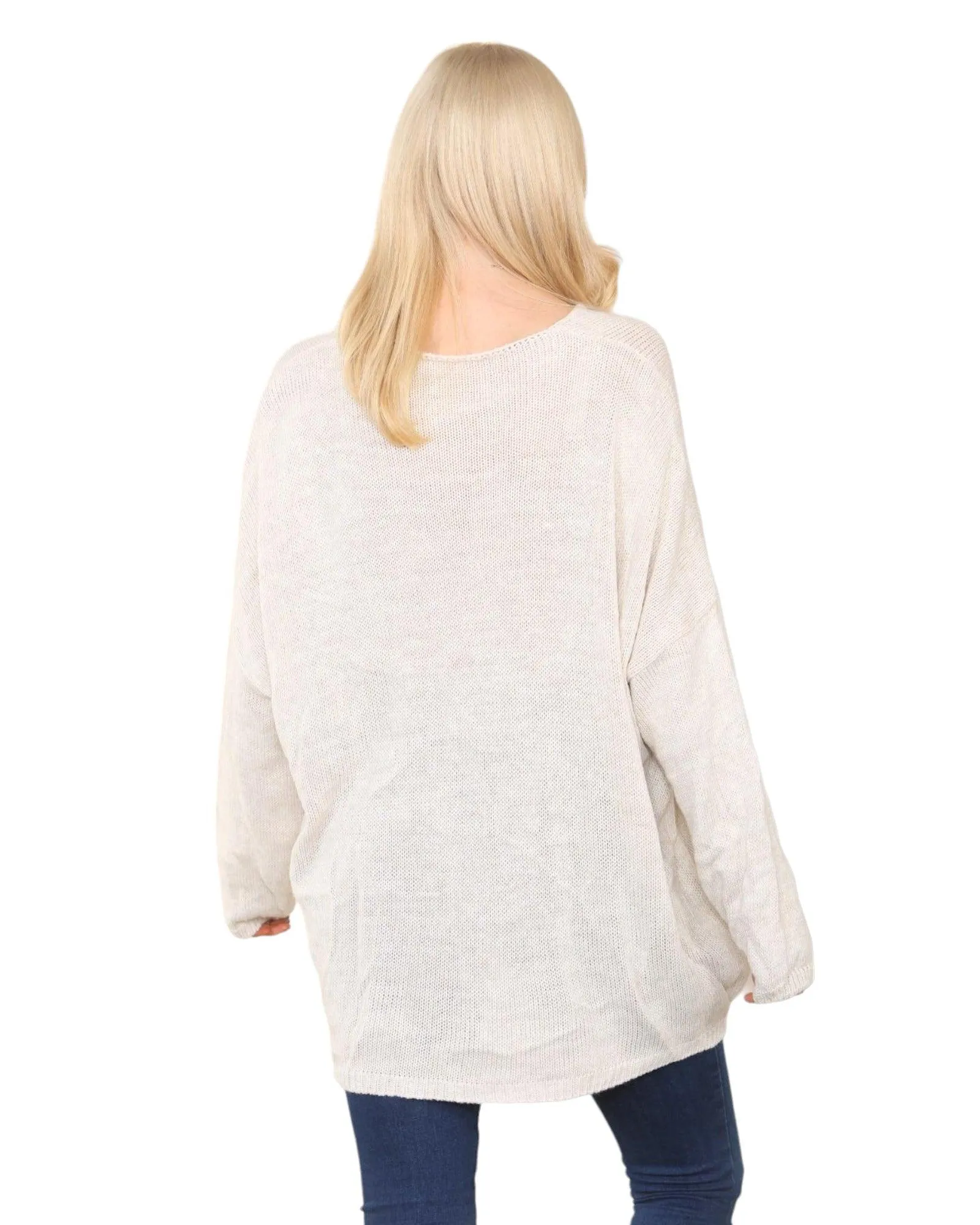 Oversized  Long Sleeve Floral Print  Knitted Jumper Top