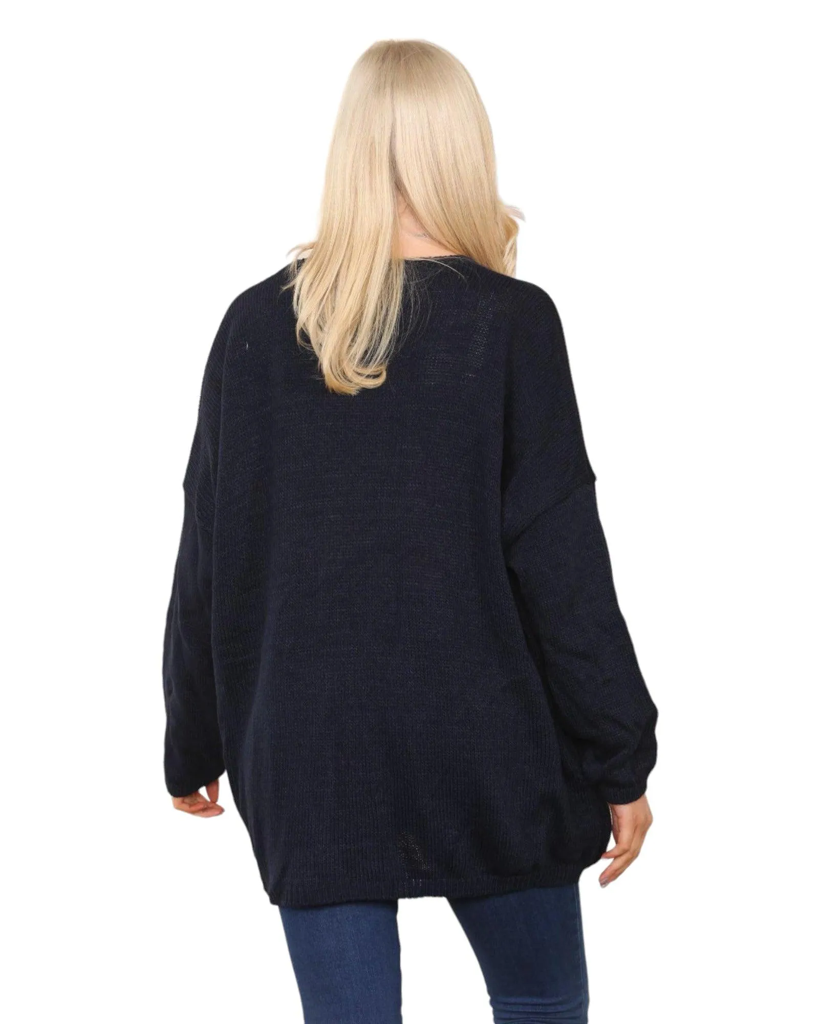 Oversized  Long Sleeve Floral Print  Knitted Jumper Top