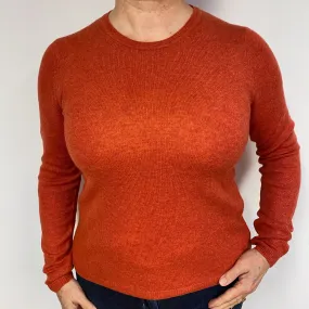 Paprika Orange Cashmere Crew Neck Jumper Large