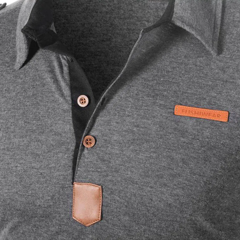 Patchwork Business Slim Cotton Golf Shirt