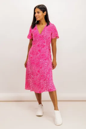 Pink Floral Lovie Wrap Dress