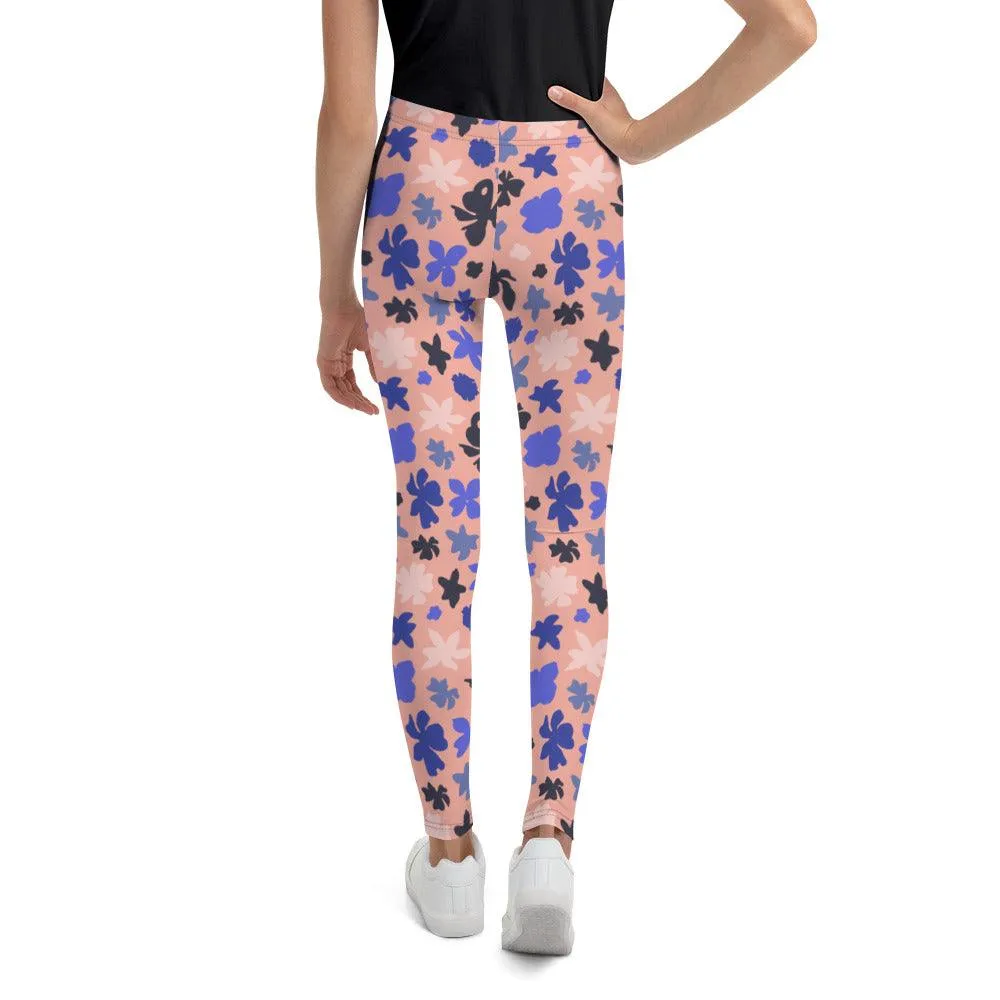 Pink Floral Youth Leggings