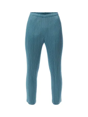 Pleats Slim Leg Blue Grey Pants