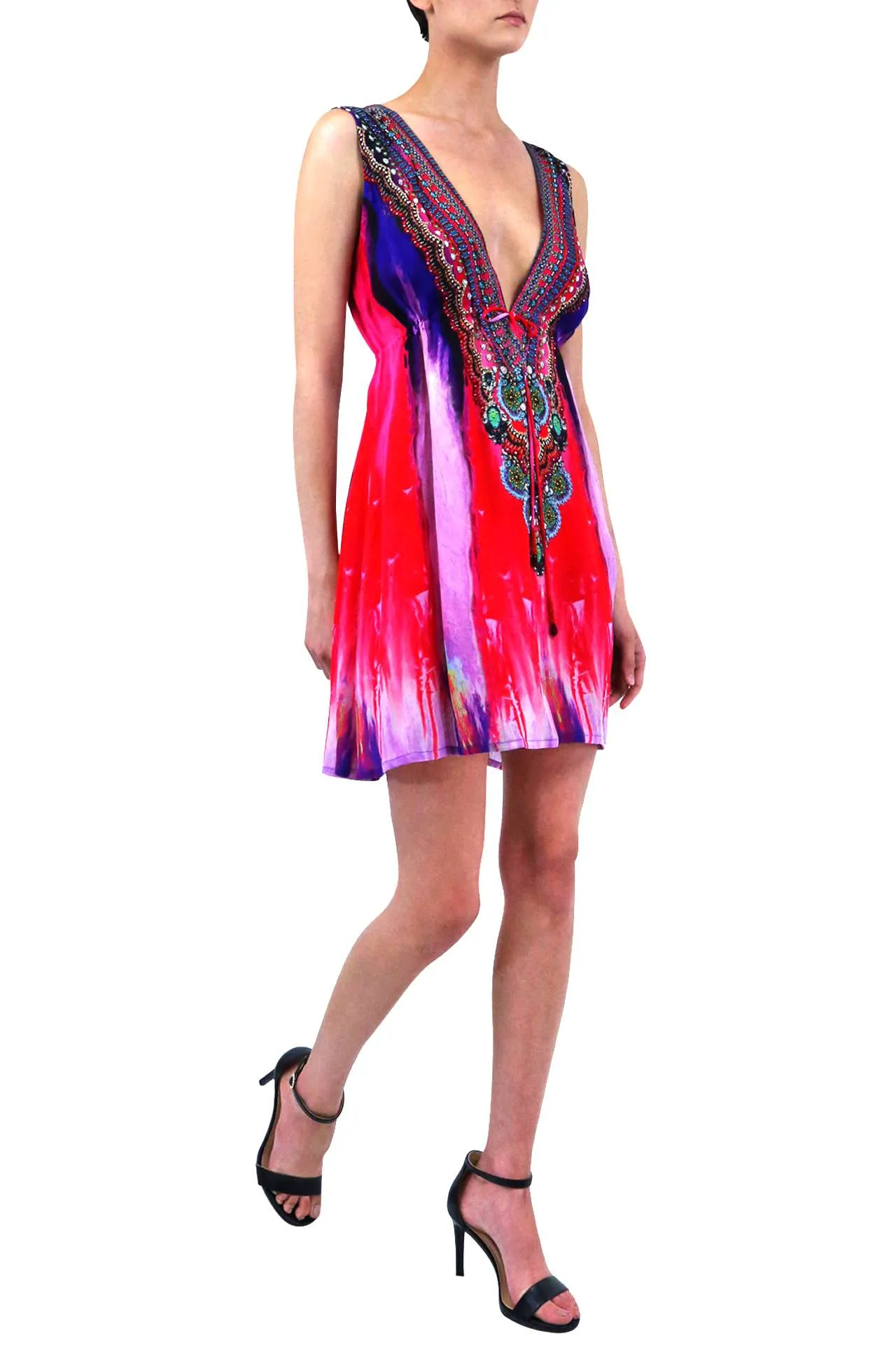 Purple Rain Printed Short Dress