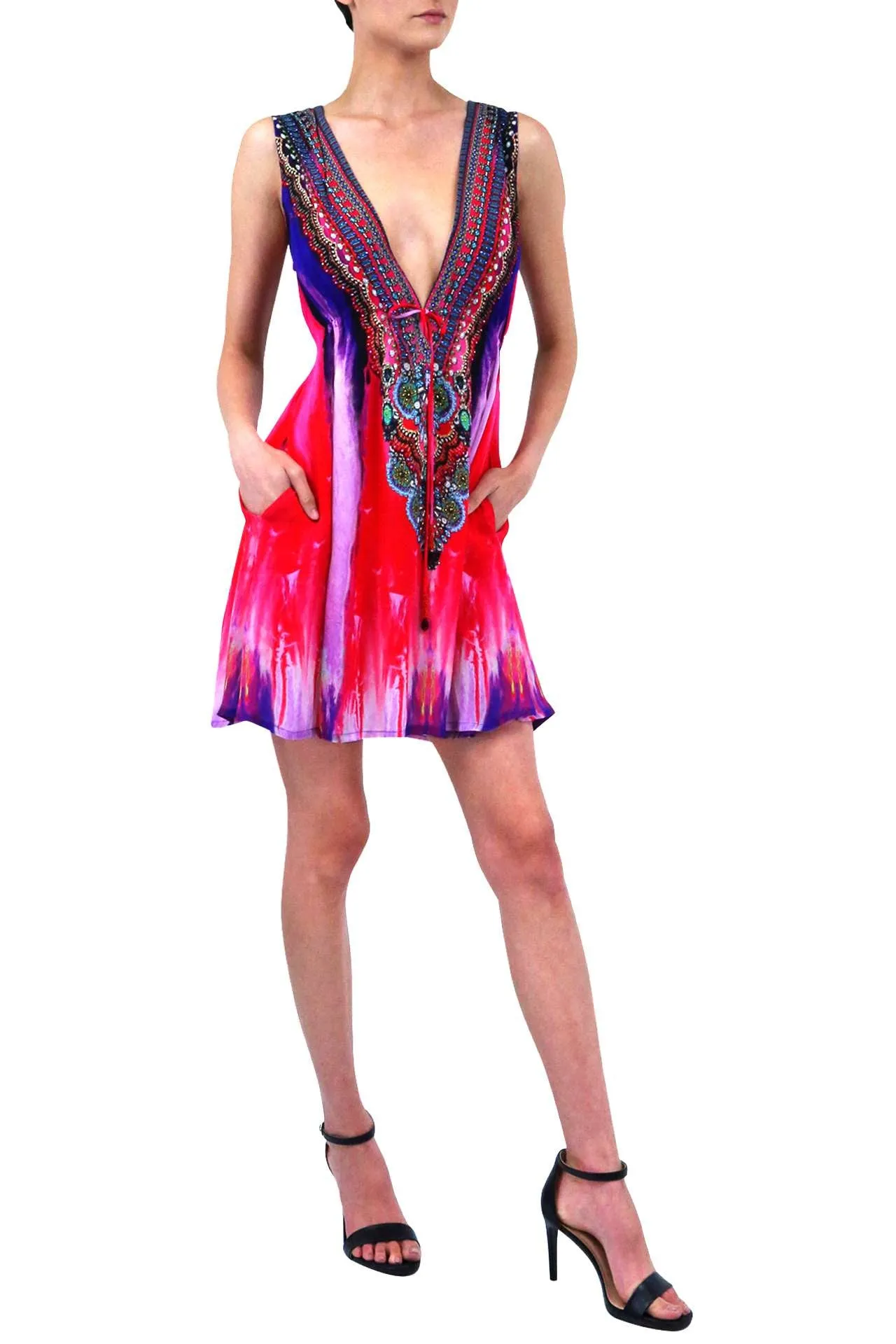 Purple Rain Printed Short Dress
