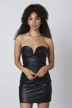 "Formal Invite" Black Leather Dress