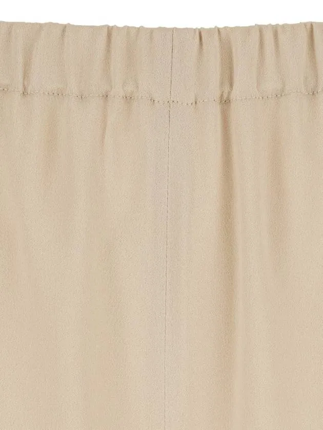 'Rapolano' Beige Pants With Elastic Waist And Wide Leg In Silk Blend Woman